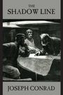 „THE SHADOW LINE“, „JOSEPH CONRAD“. Eine Illustration zeigt drei Männer, die sich über eine Karte beugen.