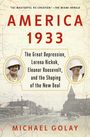 "America 1933", Thema: "The Great Depression", Autor: Michael Golay. Zwei schwarz-weiße Porträts von Frauen, Straßenansicht.