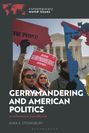 Titel: "Gerrymandering and American Politics". Demonstranten vor einem Gebäude halten Schilder mit politischen Botschaften hoch.