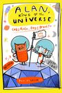 Buchcover "Alan, King of the Universe". Text: "Cats Rule, Dogs Drool!" Illustration: Katze und Hund in Raumanzügen.