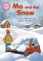 „Mo and the Snow“ von Hilary Robinson und Gabriel San Martin. Illustration: Ein Junge im Schnee mit verschneitem Auto.