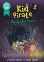 "Kid Pirate The Spider Queen". Abenteuerliche Piratenkinder mit Laterne in dunkler Höhle, Fledermäuse und Spinnennetze umgeben sie.