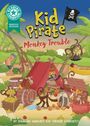 „Kid Pirate: Monkey Trouble“ – Affen in tropischer Piratenkulisse mit Hängematten, Bananen und einem Piratenflagge.