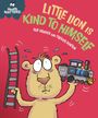 Text: "Little Lion is Kind to Himself", "Health Matters!", "Sue Graves and Trevor Dunton". Illustration: Ein vergnügter Löwe.