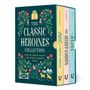 „The Classic Heroines Collection“: Anne of Green Gables, The Secret Garden, Heidi. Florale Muster und Symbole.