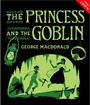 "THE PRINCESS AND THE GOBLIN" George MacDonald. Illustration: zwei Figuren laufen in einer Höhle, eine Laterne und ein Wesen.
