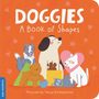 "DOGGIES: A Book of Shapes" zeigt illustrierte Hunde mit geometrischen Formen vor einem orangefarbenen Hintergrund.