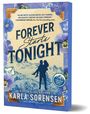 „FOREVER Starts TONIGHT“ von Karla Sorensen. Illustration: Paar in Berglandschaft mit Blumen und Brief.