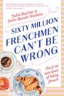 "Sixty Million Frenchmen Can't Be Wrong." Illustration: Kaffee, Croissant, Marmelade auf gestreiftem Hintergrund.