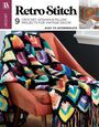"Retro Stitch: 9 Crochet Afghan & Pillow Projects for Vintage Decor. Easy to Intermediate." Dazu ein bunter Häkelüberwurf.
