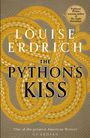 Text: "LOUISE ERDRICH", "THE PYTHON'S KISS", "One of the greatest American Writers". Illustration: gelbe Pythonmuster.