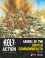 „BOLT ACTION: ARMIES OF THE BRITISH COMMONWEALTH. Illustration von Soldaten im Kampf mit Gewehren und Explosionen.“