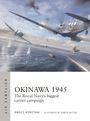 „OKINAWA 1945: The Royal Navy's biggest carrier campaign“ mit Flugzeugillustration über dem Meer.