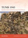 TUNIS 1943. Soldaten in Kampf im felsigen Gelände. Autorenname und Illustrator erwähnt. Illustrative Kriegsszene.