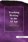 "Teaching Writing in the AI Age: Thinking with Tools" von MJ Robinson, vor lila Hintergrund.