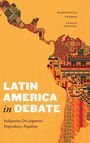 "LATIN AMERICA in DEBATE: Indigeneity, Development, Dependency, Populism. Illustration einer Karte Lateinamerikas mit Mustern."