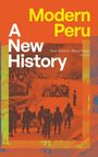 "Modern Peru: A New History" von Paulo Drinot & Alberto Vergara. Illustration in Orange mit Silhouetten von Menschen.