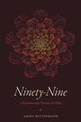 Text: "Ninety-Nine: A Kaleidoscopic Portrait of Allah. Amira Mittermaier." Arabische Schrift formt ein mandalaartiges Muster.