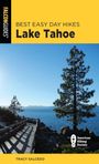 „Best Easy Day Hikes Lake Tahoe“, FalconGuides. Sonnenlicht, Steg, Bäume, See und Berge, American Hiking Society Logo.