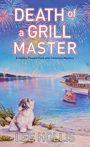 „Death of a Grill Master“, fireworks over a lake, boat with buoy, dog on shore, by Lee Hollis.