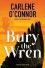 CARLENE O'CONNOR: "Bury the Wren".  Schwarze Federn, orangener Himmel, Regenstriche, "A County Kerry Novel".