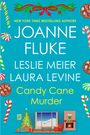 JOANNE FLUKE, LESLIE MEIER, LAURA LEVINE, Candy Cane Murder. Weihnachtliche Illustration mit Zuckerstangen.