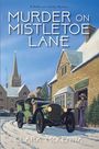Titel: "Murder on Mistletoe Lane" von Clara McKenna. Illustration: Winterliche Straßenszene mit Auto und Frau mit Geschenken.