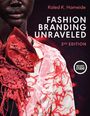 Text: "Kaled K. Hameide: Fashion Branding Unraveled, 2nd Edition." Ein Model trägt ein auffälliges, rot-weißes, strukturiertes Outfit.