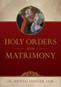 "HOLY ORDERS AND MATRIMONY" in großer Schrift. Illustration zeigt religiöse Zeremonie mit mehreren Personen.