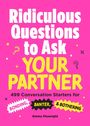 Text: "Ridiculous Questions to Ask YOUR PARTNER" und "499 Conversation Starters". Bunte, verspielte Buchcover-Gestaltung.
