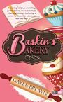 "Baskin's Bakery". Ein Muffin mit Kirsche, ein aufgeschlagenes Buch. Name: Gayle Brown auf einem Nudelholz.