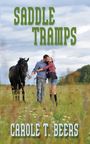 "SADDLE TRAMPS", "CAROLE T. BEERS". Ein Paar mit schwarzem Pferd in einer Wiese, der Mann küsst die Frau.