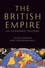 „The British Empire: An Economic History“. Unten eine historische Weltkarte mit farbigen Kontinenten und Dekorationen.