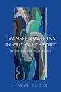 Text: "TRANSFORMATIONS IN CRITICAL THEORY, Decentrings, Openings, Futures, MAEVE COOKE." Abstrakte Illustration mit blauen und grünen Formen.