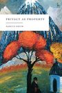 "Privacy as Property" von Marcus Smith. Ein farbenfrohes Gemälde mit Bäumen, einem Berg und einem kleinen Gebäude.
