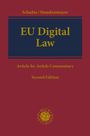 "EU Digital Law: Article-by-Article Commentary, Second Edition" von Schulze/Staudenmayer, roter Hintergrund.