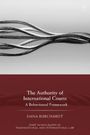 Text: "The Authority of International Courts: A Behavioural Framework" von Dana Burchardt. Oben Graustufen-Geflecht, unten braun.