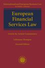 "European Financial Services Law, Article-by-Article Commentary, Lehmann/Kumpan, Second Edition" auf rotem Hintergrund.