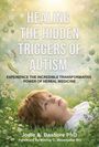 "Healing the Hidden Triggers of Autism. Erfahrung der transformierenden Kraft der Kräutermedizin." Kind in Wiese, Blumen.