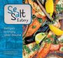 "Sea Salt Eatery: Recipes to Enjoy Year-Round." Links Text, rechts Meeresfrüchte mit Zitronen und Kräutern.