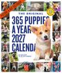 „The Original 365 Puppies a Year 2027 Calendar.“ Verschiedene Bilder von Welpen in einem Kalenderformat.