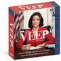"HBO Original VEEP 2027 Calendar" und "A Year of Politically Incorrect Quotes from the Award-Winning Series". Frau in rotem Blazer.