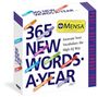 "365 New Words-A-Year"; "Increase Your Vocabulary the High-IQ Way"; gelbes Mensa-Logo; bunte Wortstreifen.
