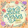 Text: "the illustrated Bible Verses 2027 calendar". Bunte, florale Illustration von Blumen und Blättern umrahmt den Text.