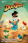 "DUCKTALES", "VOL. 1: THE FOUR CORNERS OF YOUR WORLD". Ein Comic mit reichen Enten in einem Geldraum.