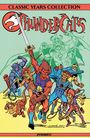 "Classic Years Collection Thundercats. Dynamite." Illustration von Charakteren in actionreichen Posen mit einem Schwert.