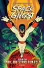 "Space Ghost: Season Two - Until the Stars Run Cold". Ein Held schwebt, umgeben von Gesichtern und einem roten Planeten.