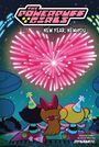 "The Powerpuff Girls", "New Year, New You". Illustration: Drei Mädchen mit Partyhüten schauen auf ein buntes Feuerwerk.