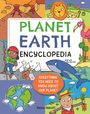 "PLANET EARTH ENCYCLOPEDIA, EVERYTHING YOU NEED TO KNOW ABOUT OUR PLANET." Bunte Illustrationen von Natur und Tieren.