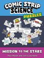 Oben: "Comic Strip Science Puzzles". Unten: "Mission to the Stars". Illustration von Puzzleteilen im Weltraum.